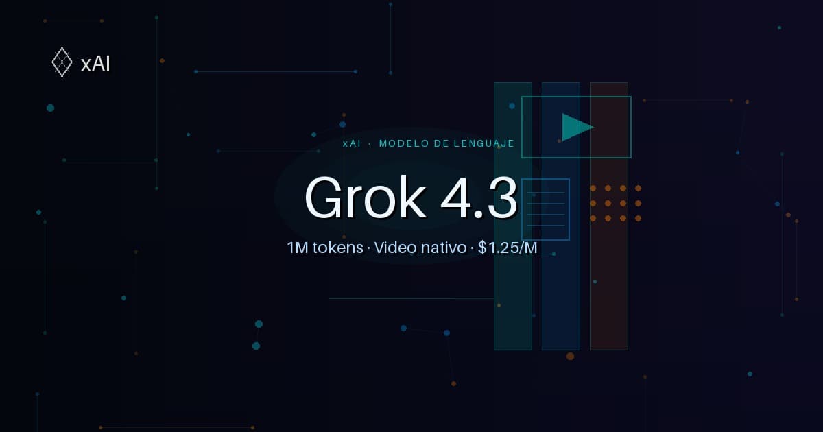 Grok 4.3 de xAI: razonamiento avanzado, video nativo y contexto 1M
